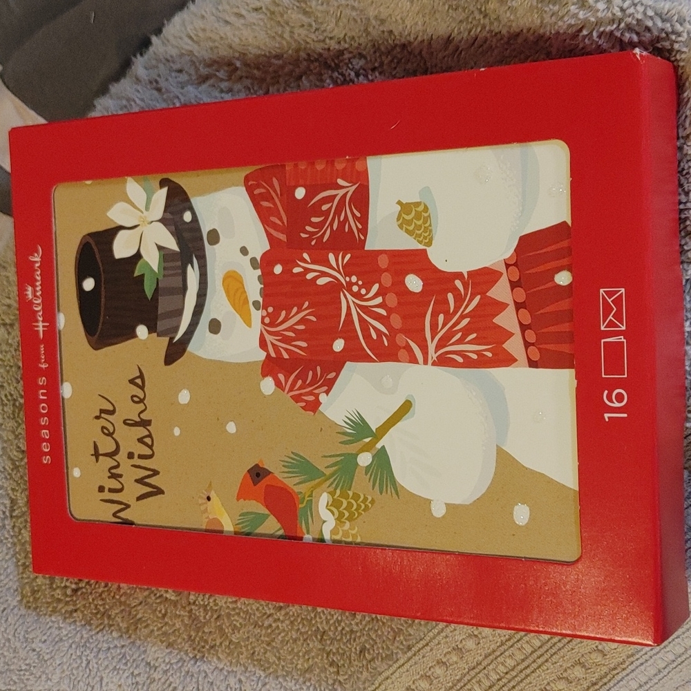Hallmark Winter Wishes w Snowman cards NWT 16 count - Picture 1 of 5